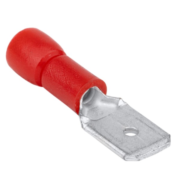 Tracon PCS6 Izolované Cu lisovací kolíky ploché, červené 6,3×0,8mm, 1,5mm2