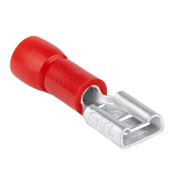 Tracon PCSH3 Izolované Cu lisovací dutinky ploché, červené 2,8×0,5mm, 1,5mm2