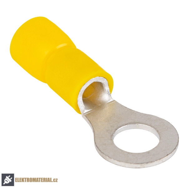 Tracon SSZ10 Izolovaná Cu lisovací kabelová oka, žlutá, pocínovaná 6mm2, M10, (d1=3,4mm, d2=10,5mm), PVC