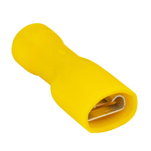 Tracon STCSH6 Celoizolované Cu lisovací kolíky ploché, žluté 6mm2, 6,3×0,8 mm