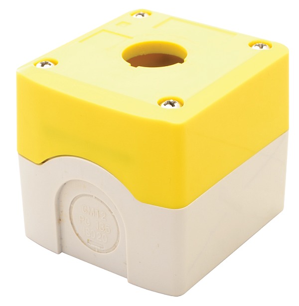 Tracon NYGD-1YE Krabicová sestava k tlačítkům žlutá, 1 d=22,5, IP65, 2×PG-13,5