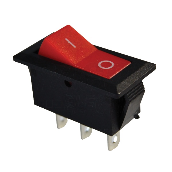Tracon TES-22 Kolébkový přepínač, červený 16(6)A, 250V AC