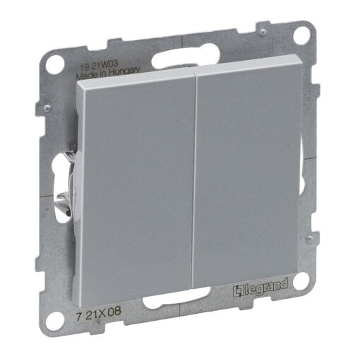 LEGRAND 721308 SUNO dvojitý střídavý přepínač č.6+6, hliník