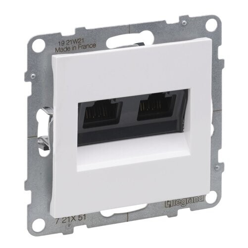 LEGRAND 72C6UB2 SUNO datová zásuvka 2x RJ45 kategorie 6 UTP beznástrojová LINKEO C, bílá