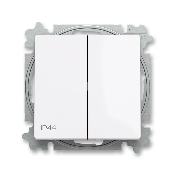 ABB 3559T-A52940 500 ZONI Přepínač dvojitý střídavý, s krytem, řazení 6+6, IP44 bílá