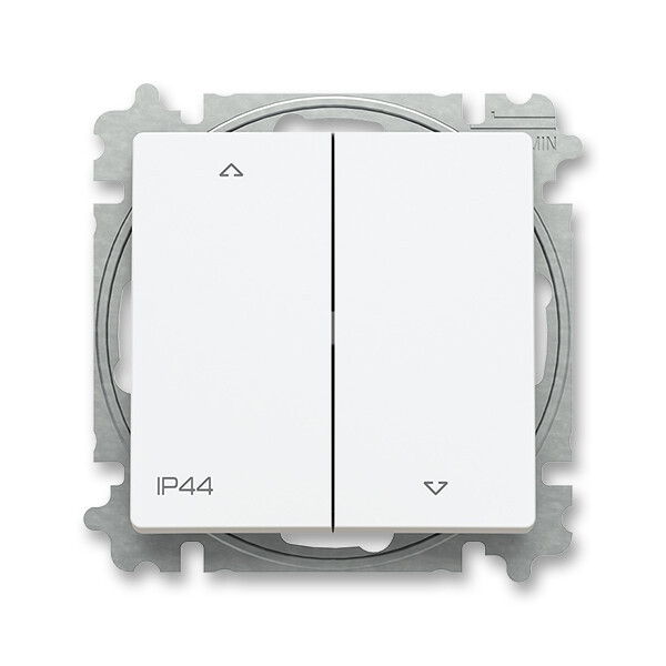 ABB 3559T-A88940 240 ZONI Ovládač žaluziový, s krytem, řazení 1/0+1/0, IP44 matná bílá
