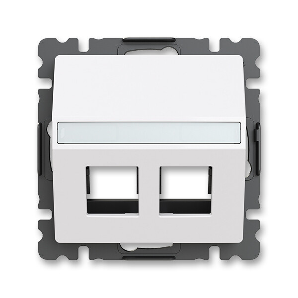 ABB 5014T-A00418 500 ZONI Kryt zásuvky komunikační přímé (2x), s upevňovacím třmenem bílá