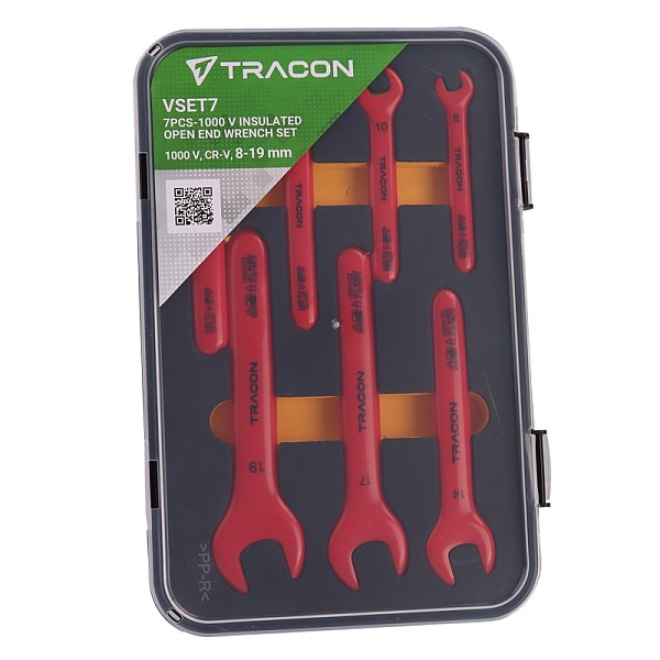 Tracon VSET7 7 dílná sada Vidlicové klíče s izolací do 1000 V