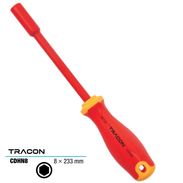 Tracon CDHN8 Nástrčný klíč 6-hran s izolací do 1000 V AC 1000V 8x233mm
