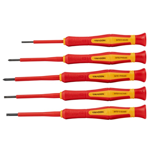 Tracon CSETP5 Sada jemných šroubováků s izolací do 1000 V AC 1000 V, 5pcs