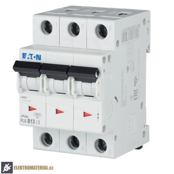 Třífázový jistič Eaton 286588 PL6-B13/3 na DIN lištu
