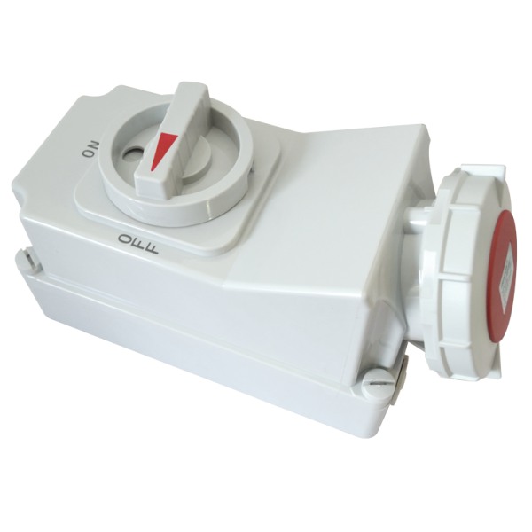 Tracon TICS-1152R Nástěnná průmyslová zásuvkas mechanickým blokováním 16A, 400V, 3P+N+E, 6h, IP67