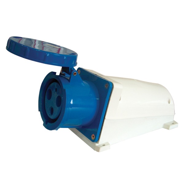 Tracon TICS-133 Nástěnná průmyslová zásuvka 63A, 250V, 2P+E, 6h, IP67