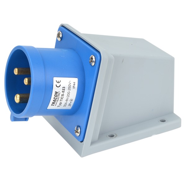 Tracon TICS-523 Nástěnná průmyslová přívodka 32A, 250V, 2P+E, 6h, IP44