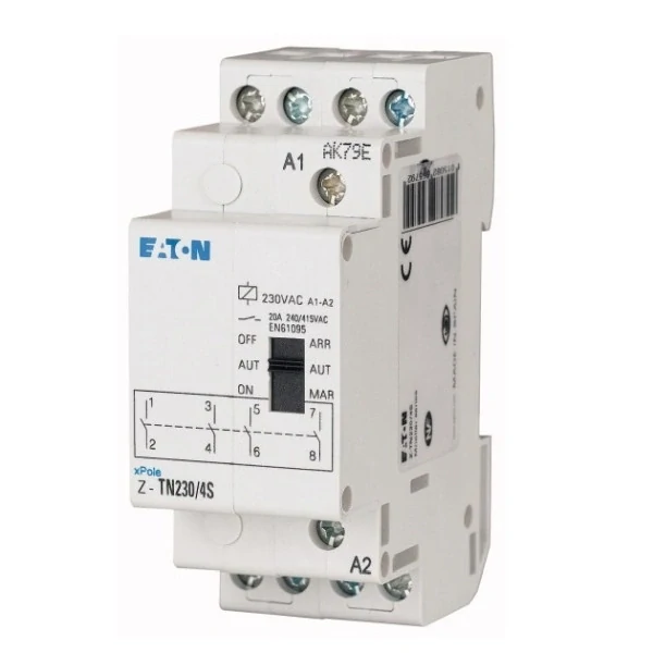 EATON 265579 Z-TN230/4S Instalační relé 230V AC, 4 zap. kont., předvolba ON/AUT/OFF