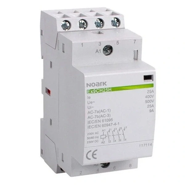 NOARK 117054 Ex9CH16H 40 230V AC/DC Tichý instalační stykač, 16A, 230V AC/DC, 4 zapínací kontakty