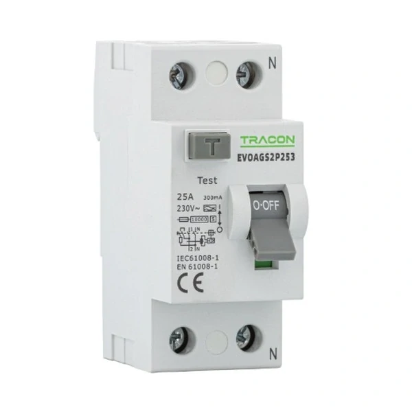 Tracon EVOAGS2P803 Proudový chránič, 2 pól, 80A, 300mA, 10kA, A/S