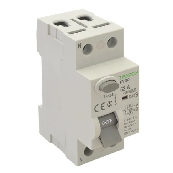 Tracon EVOG2P801 Proudový chránič, 2-pólový, 80A, 100mA, 6kA, A