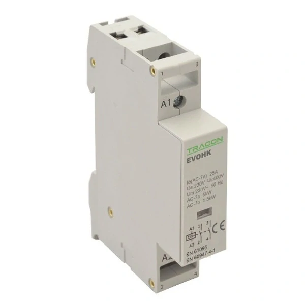 Tracon EVOHK2-25-24 Modulární stykač, 24V, 50Hz, 1 Mod, 2×NO, AC1/AC7a, 25A
