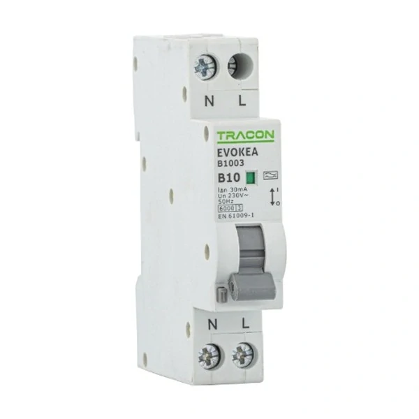 Tracon EVOKEAC603 Kombinovaný proudový chránič elektro., 2P, 1 mod., char. C, C6, 30mA, 6kA, A