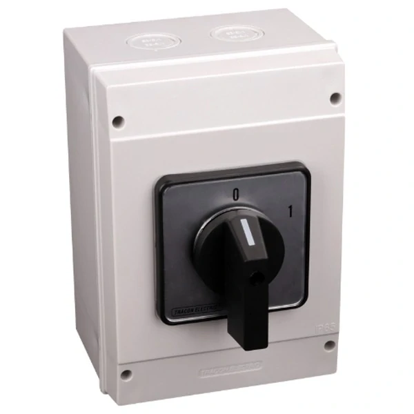 Vačkový vypínač, ON-OFF Tracon TK-169/4T65 400V, 50Hz, 160A, 4P, 37kW, 88×88mm, 90°, IP65