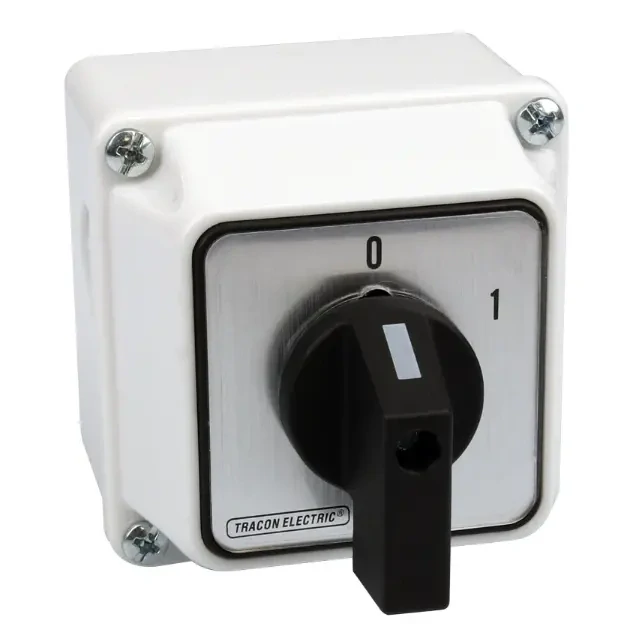 Krabicový vačkový vypínač, ON-OFF Tracon TK-206/4T 400V, 50Hz, 20A, 4P, 5,5kW, 48×48mm, 60°, IP44