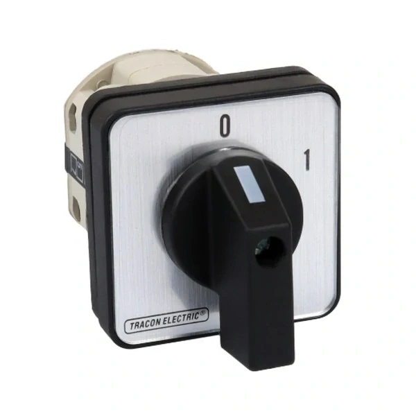 Vačkový vypínač, ON-OFF Tracon TK-256/4 400V, 50Hz, 25A, 4P, 7,5kW, 48×48mm, 60°