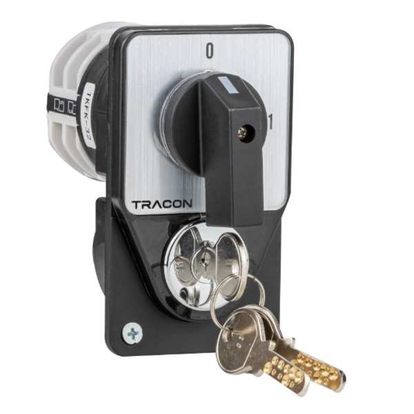 Hlavní vypínač, se zámkem, ON-OFF Tracon TKFK-32 400V, 50Hz, 32A, 4P, 11kW, 64×112mm