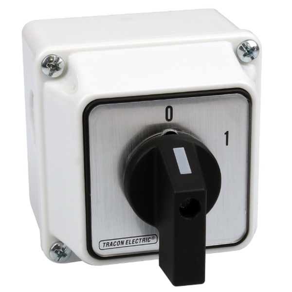 Krabicový vačkový vypínač motoru, ON-OFF Tracon TKM-63/QT65 400V, 50Hz, 63A, 18,5kW, 64×64mm, IP65