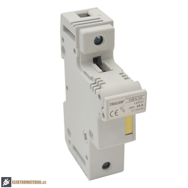 Tracon HBA-1P-50 Pojistkový odpínač k válcové pojistce 50A, 14x51mm; Un=230V/400V
