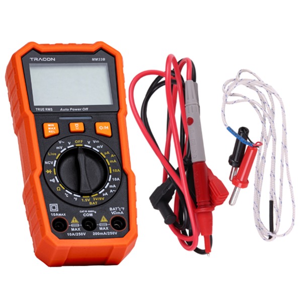 Tracon MM33B Digitální multimetr TRMS, ACV, DCV, ACA, DCA, OHM, diode, NCV, signal