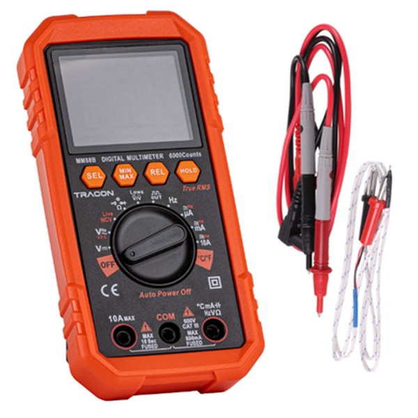 Tracon MM88B Digitální multimetr TRMS, ACV, DCV, ACA, DCA, OHM, FREQ, diode, NCV, signal
