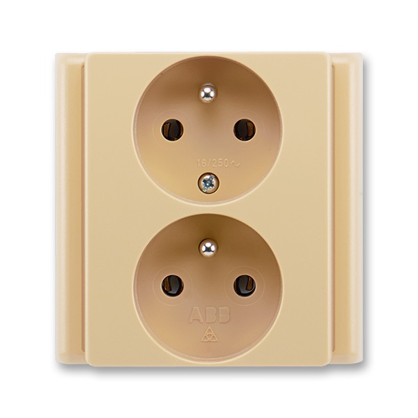 Zásuvka Classic dvojnásobná béžová 2x(2P+PE) ABB 5512-2249 D2