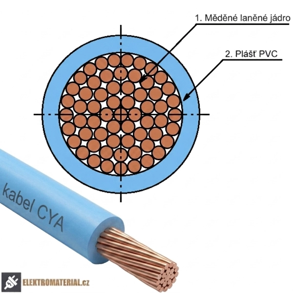 Vodič H07V-K 6 světle modrá (CYA 6) balení 100 m