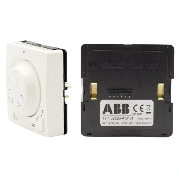 Kryt termostatu Swing ABB 3292G-A10101 B1 univerzální s otočným nastavením teploty bílý