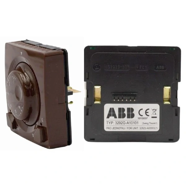 Kryt termostatu Swing ABB 3292G-A10101 H1 univerzální s otočným nastavením teploty hnědý