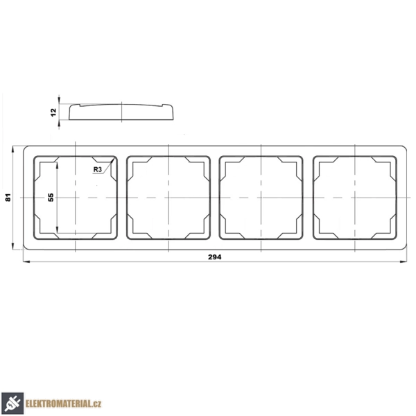 Rámeček ABB Swing 3901G-A00040 D1 čtyřnásobný béžový