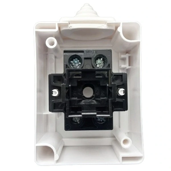 Venkovní vypínač č.7 křížový na zeď ABB 3553-07929 B, IP44, bílý