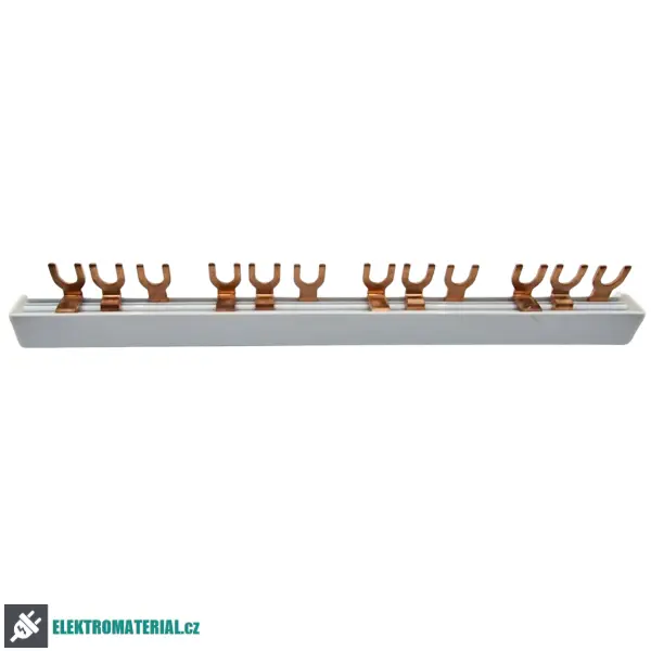 Noark 101450 BBU 3L 10 M12 EC Propojovací lišta, 3fázová, 10mm2, 63A, 12 modulů, včetně koncových krytů