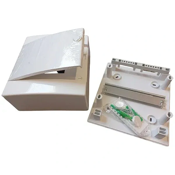 Noark 101504 PNS 8W Plastová rozvodnice, bílé dveře, montáž na omítku, IP40, 1 řada, 8 modulů
