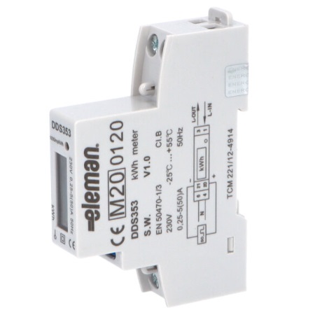 Elektroměr DDS353 50A MID, 1mod., LCD, 1-fáz., 1-tar., fakturační