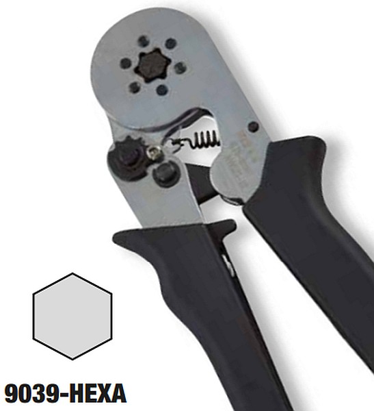 Lisovací kleště Tracon 9039-HEXA k izolovaným., neizolovaným dutinkám a k dvojdutinkám průřez šestihran