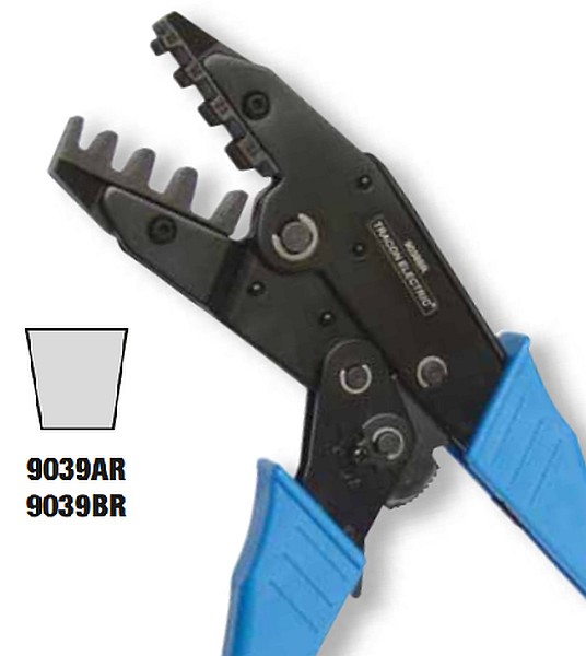 Lisovací kleště Tracon 9039BR k izolovaným., neizolovaným dutinkám a k dvojdutinkám lichoběžníkové lisování
