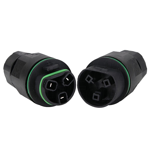 Spojka kabelů s průchodkami Tracon CST25F, srychlospojkami 3×1-3×2.5 mm2, IP68, PA6.6, 3P, 250VAC, 16A