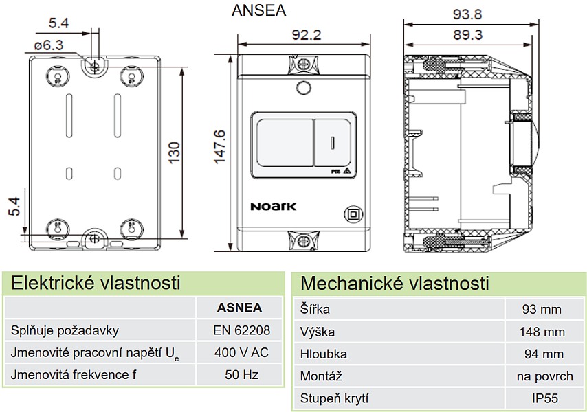 Noark 108968 ASNEA Rozvodnice pro Ex9SN s ovládací membránou