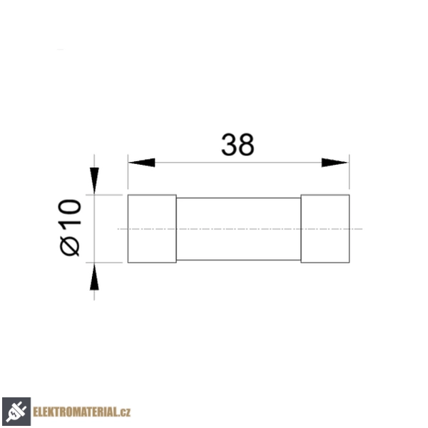 Keramická válcová pojistka 10x38 mm gG, 2A