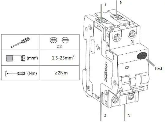 Noark 107544 Ex9BL-H 1P+N B16 300mA Proud. chránič s nadpr. ochr., Icn=10kA, 1+Npól, char. B, In=16A, I?n=300mA, typ AC