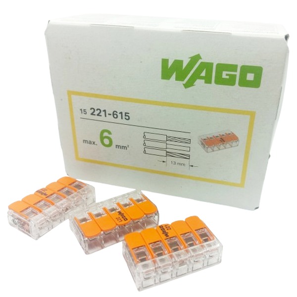 Svorka WAGO 221-615 5 x 6 s páčkou