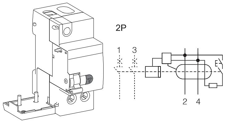 Noark 100558 Ex9LE 10mA 2P 40A Chráničový modul pro Ex9B, 2pól, In=40A, IDn=10mA