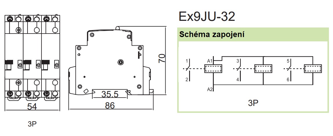 Noark 110277 Ex9JU-32/3P AC220V Impulsní relé, 32 A, ovl. 220V AC, 3pól
